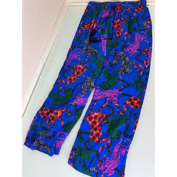 Anthropologie Pants - Anthropologie Pants Womens Medium M Animal Print Drawstrings Wide Leg Boho